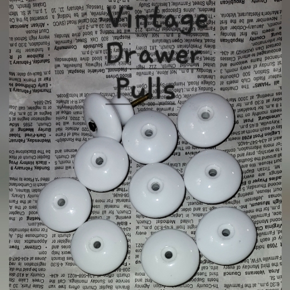 🟢Vintage  White Drawer Knobs Bundle of 10